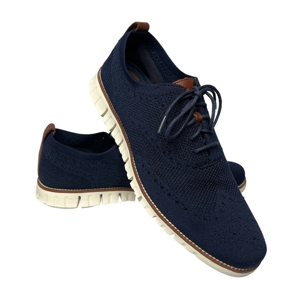 COLE HAAN ZEROGRAND Stitchlite Blue Oxford Wingtip Sneakers Shoes Men's Size 13 - Picture 1 of 16